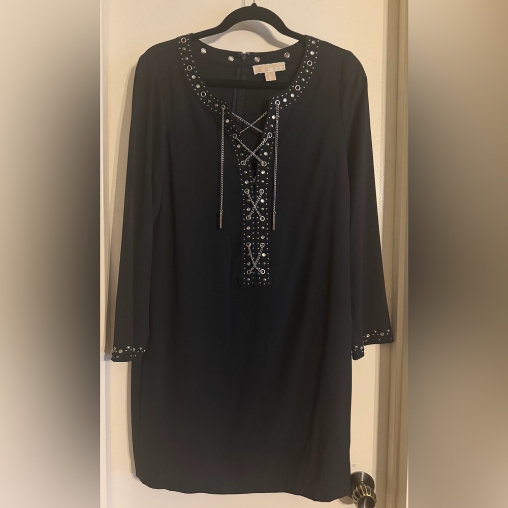Michael Kors studded rhinestone chain sz medium blouse top NWT